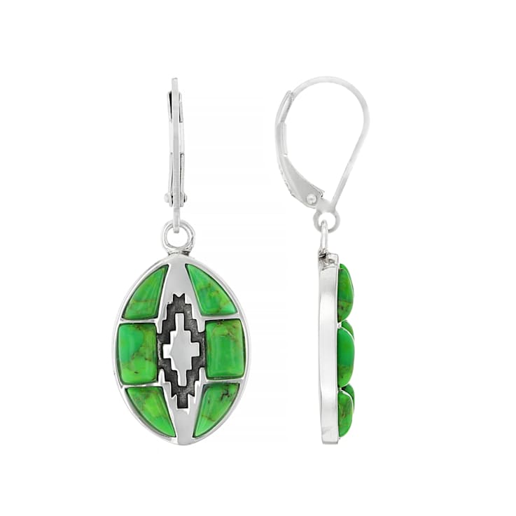 Green Turquoise Southwest Inspired Sterling Silver Earrings
