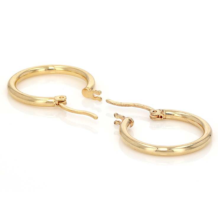 Classic Polished Hoop Earrings In 18K Gold Over Sterling Silver 0.6"