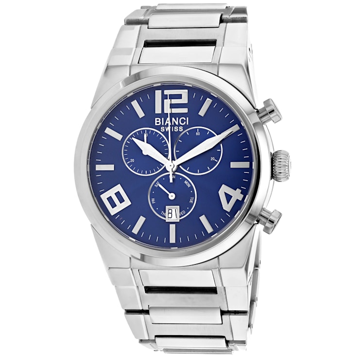 Roberto Bianci Men's Rizzo Blue Dial Stainless Steel Watch