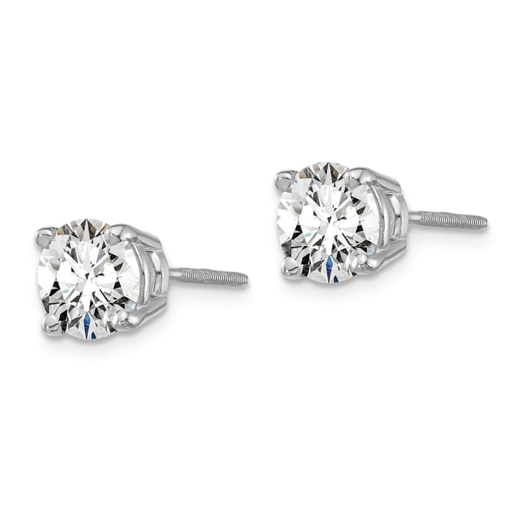 Rhodium Over 14K Gold Lab Grown Diamond 2ct. VS/SI GH+, Screw Back Earrings