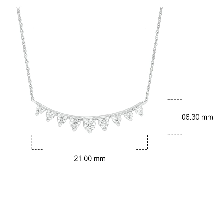 Diamond Bar Necklace In 10K White Gold 0.20ctw