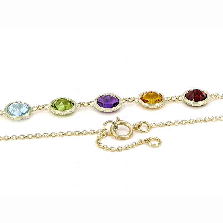 Multi-Gem 14k Yellow Gold 17" Necklace 4.65ctw