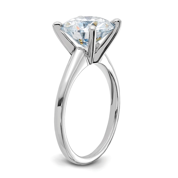 Rhodium Over 14K White Gold 3 5/8 ct. D E F Pure Light Round Moissanite
Solitaire Ring