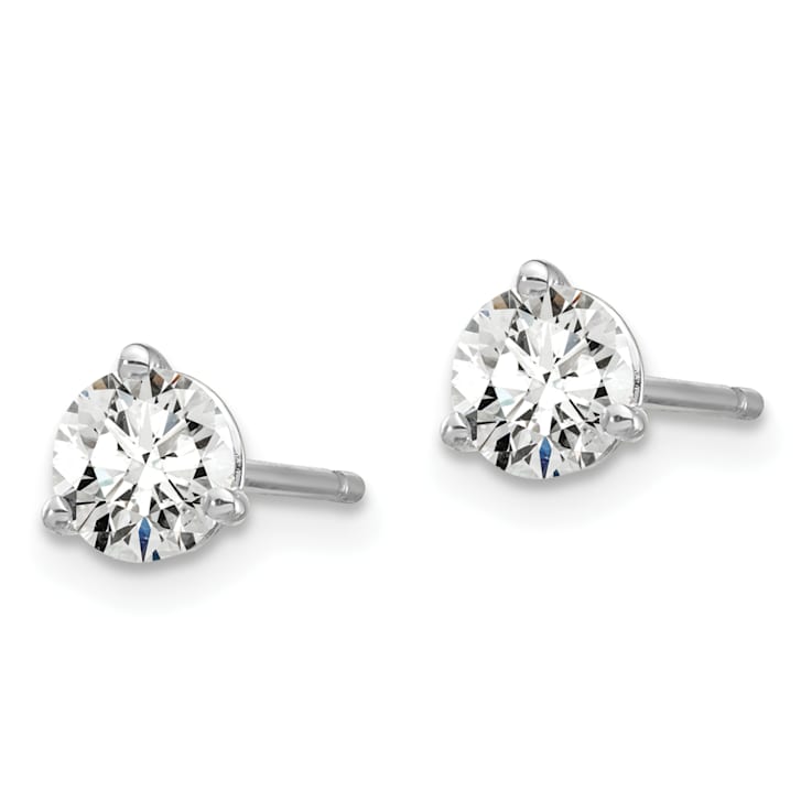 14K White Gold Lab Grown Diamond 7/8ctw VS/SI GH 3 Prong Earrings