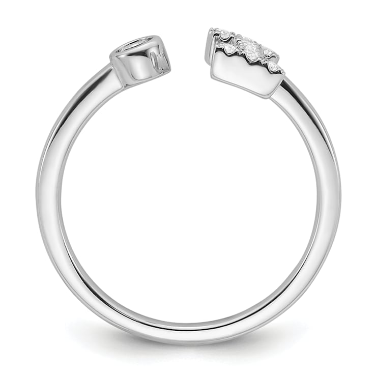 Rhodium Over 14K White Gold Lab Grown Diamond VS/SI GH, Initial I
Adjustable Ring