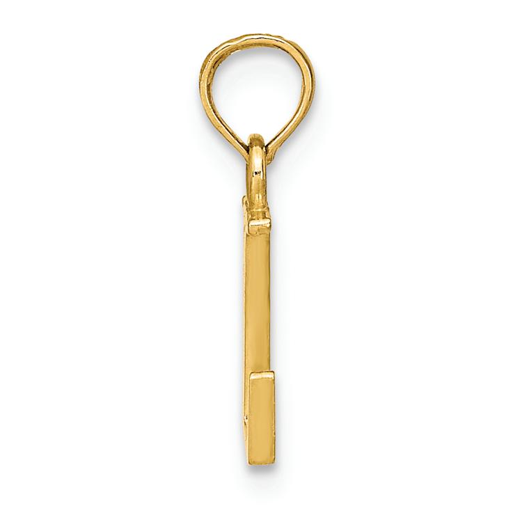 14k Yellow Gold Polished Block Letter L Initial Pendant