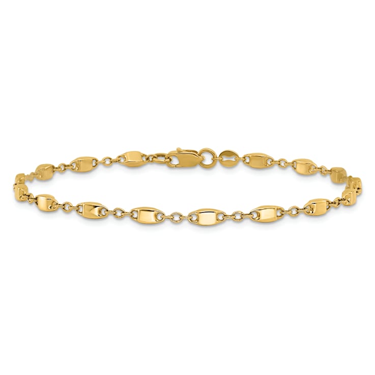 14K Yellow Gold Polished Fancy Link Bracelet