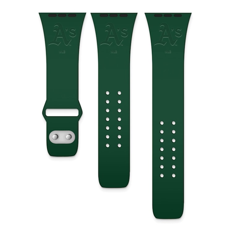 Gametime Oakland Athletics Debossed Silicone Apple Watch Band (38/40mm
M/L). Watch not included.