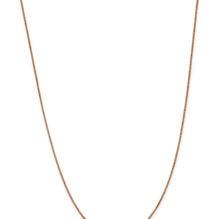 14k Rose Gold 1mm Solid Box 22 Inch Chain