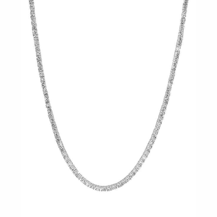 CZ Tennis Necklace In Sterling Silver
