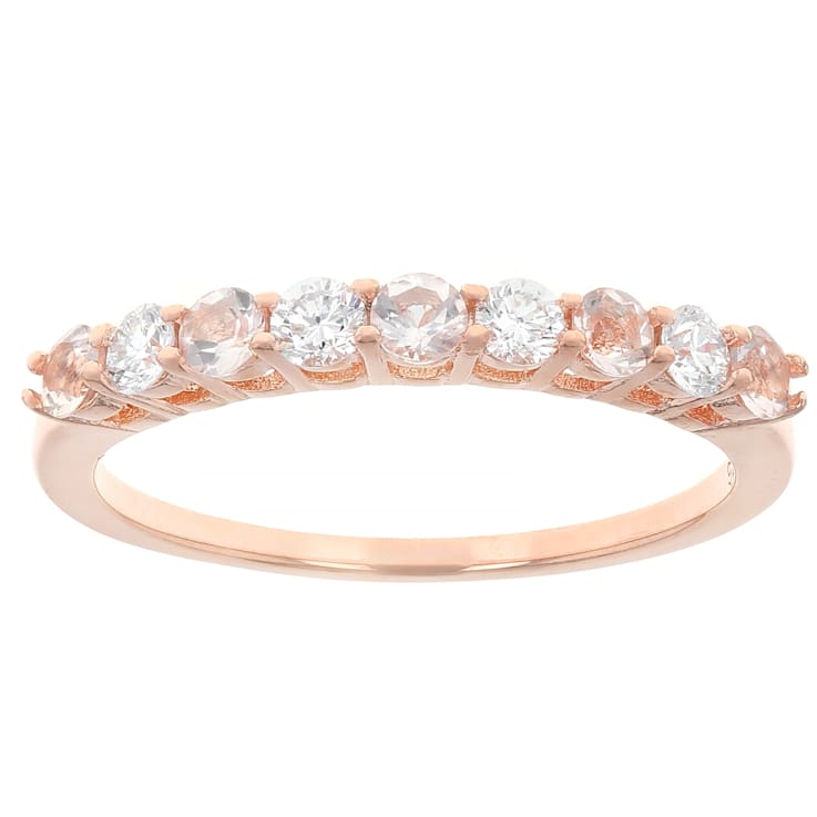 Morganite And Lab-Grown Diamond Band Ring In 18K Rose Gold Over Sterling
Silver 0.48ctw