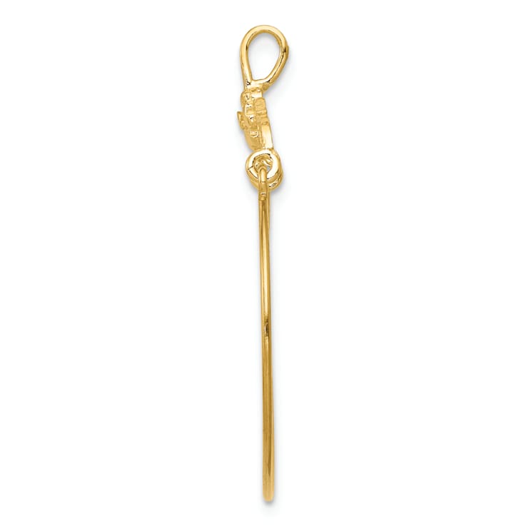 14K Yellow Gold Polished Floral Charm Holder