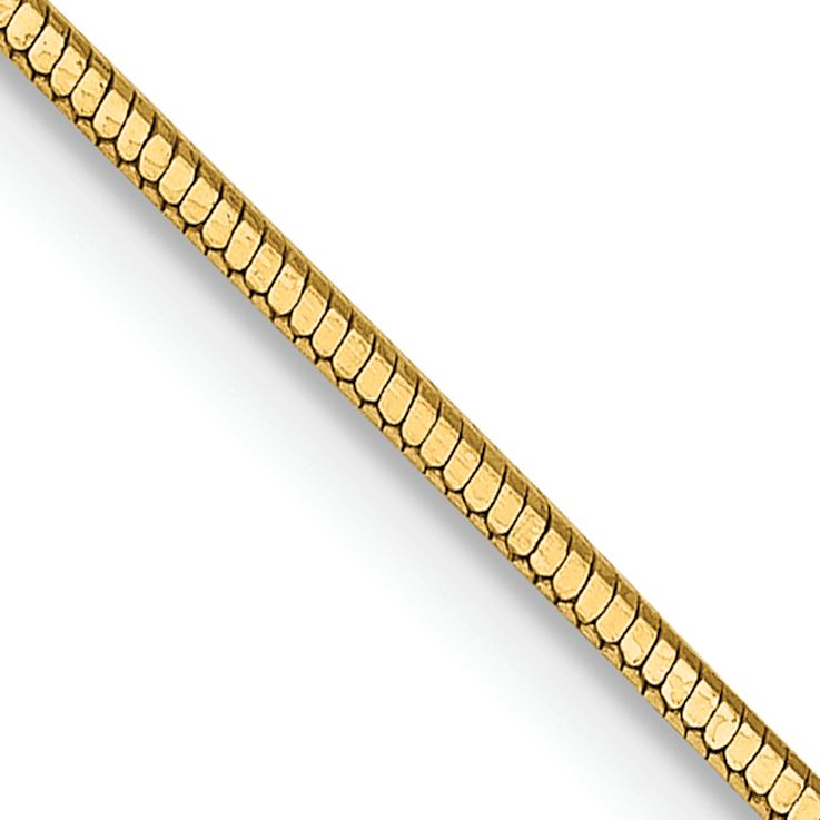 14k Yellow Gold 0.9mm Solid Diamond-Cut Octagonal Snake 30 Inch Chain