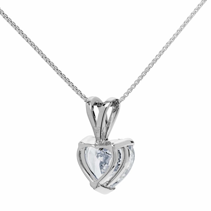 White Cubic Zirconia 14k White Gold Pendant With Chain 2.00ctw
