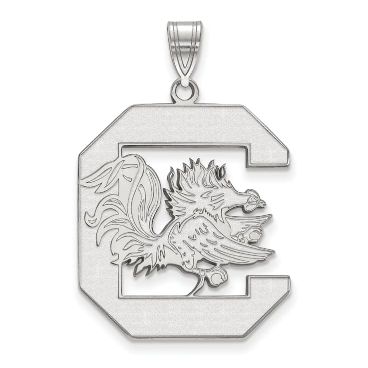 Rhodium Over Sterling Silver LogoArt University of South Carolina Extra
Large Pendant