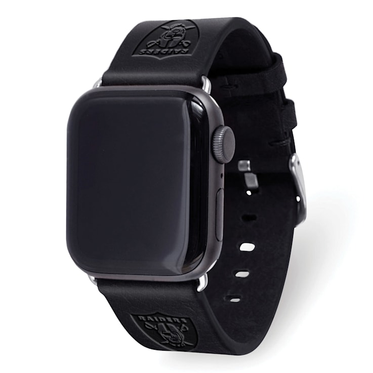 Gametime Las Vegas Raiders Leather Band fits Apple Watch (42/44mm S/M
Black). Watch not included.