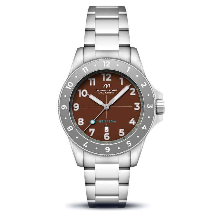 Dominatore Del Mare Bandiera Brown Dial White Bezel White Stainless
Steel Band Japan Quartz Watch