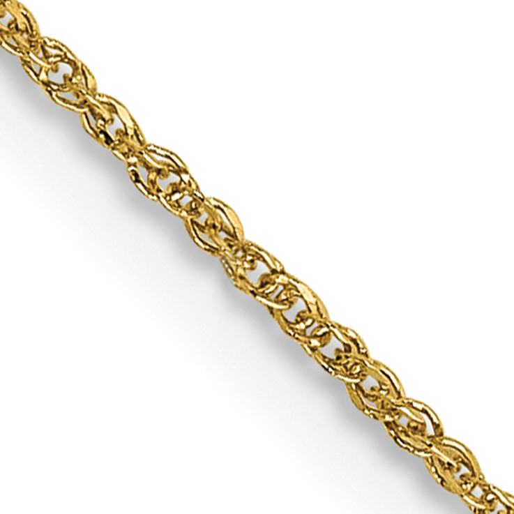 14k Yellow Gold 0.7mm Solid Rope 24 Inch Chain