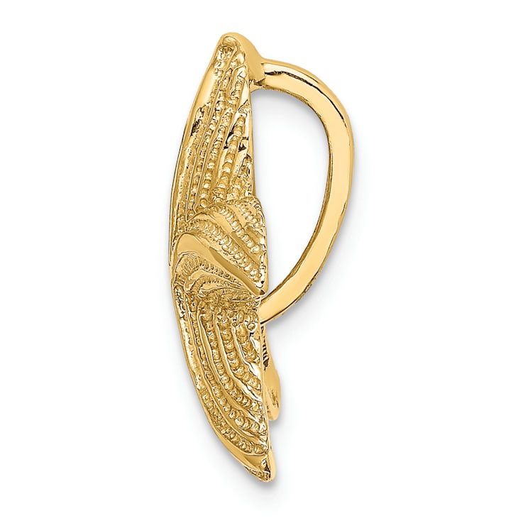 14k Yellow Gold Polished and Textured Starfish Slide Charm