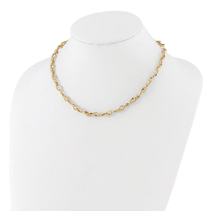 14K Yellow Gold Polished Fancy Link 18.25-inch Necklace