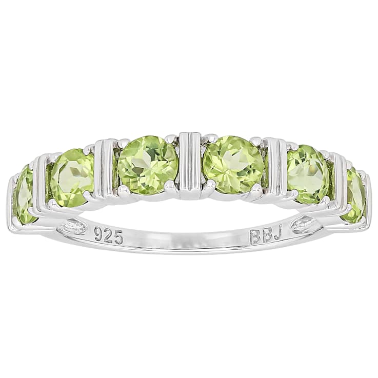 Peridot Six-Stone Band Ring In Sterling Silver 1.50ctw