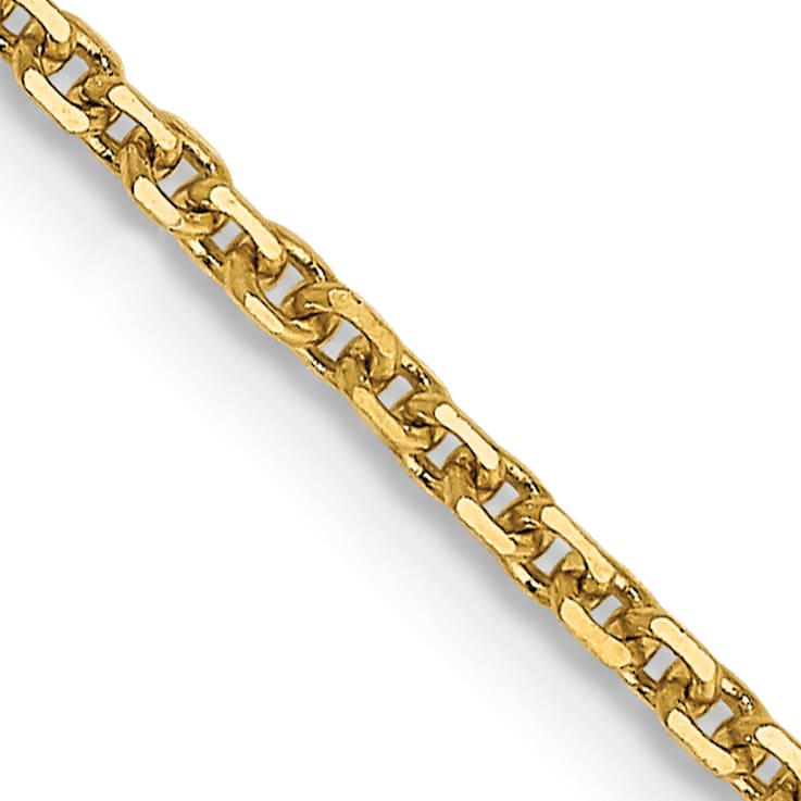10k Yellow Gold 1.45mm Solid Diamond-Cut Cable 22 Inch Chain
