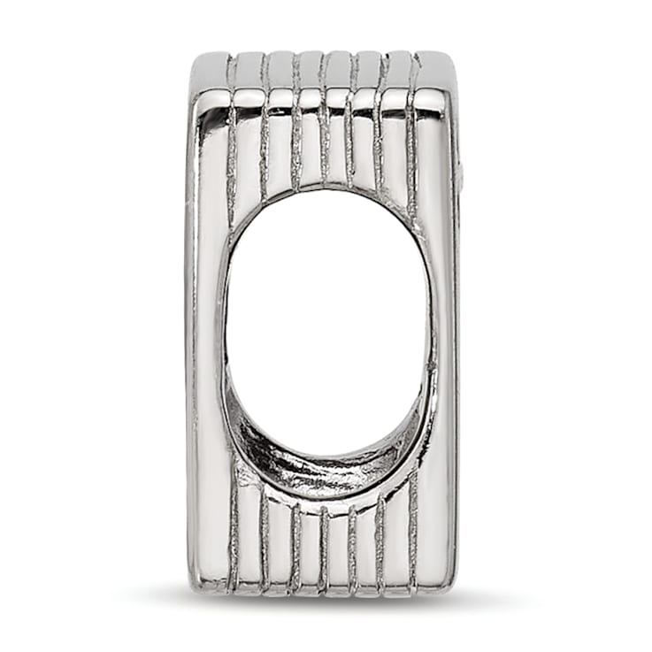 Sterling Silver Enamel Deck of Cards with Spades Showing Bead