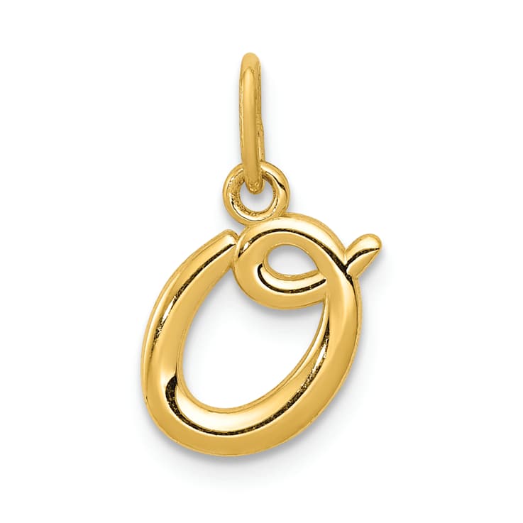 10K Yellow Gold Polished Letter o Initial Charm