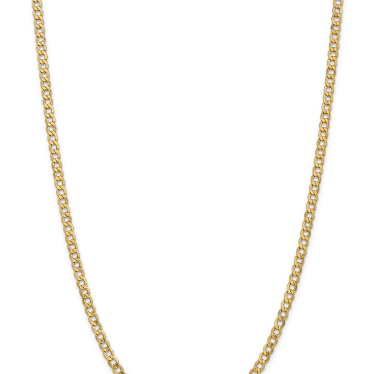 14k Yellow Gold 4.3mm Semi-Solid Curb Link Chain 22"