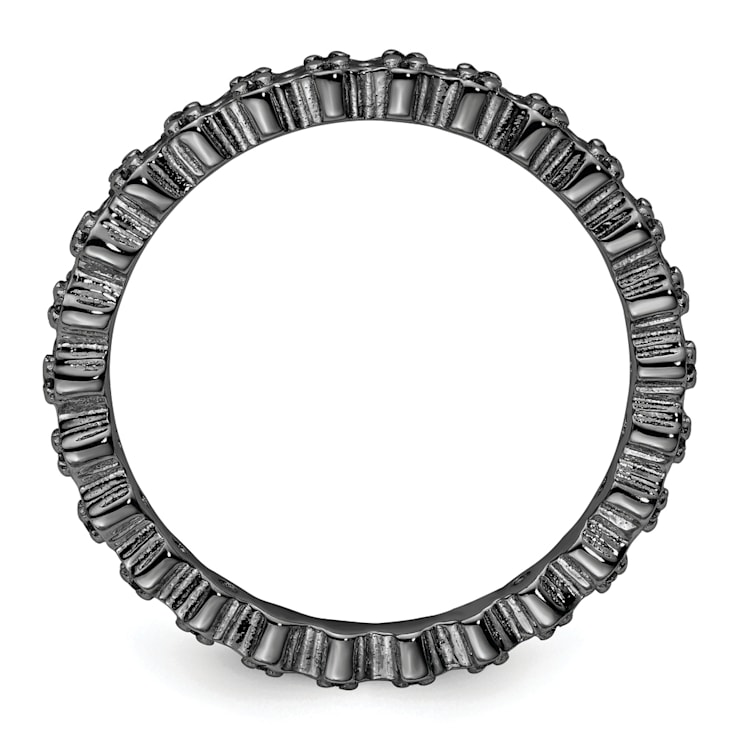Ruthenium Over Sterling Silver Stackable Expressions Diamond Ring 0.08ctw
