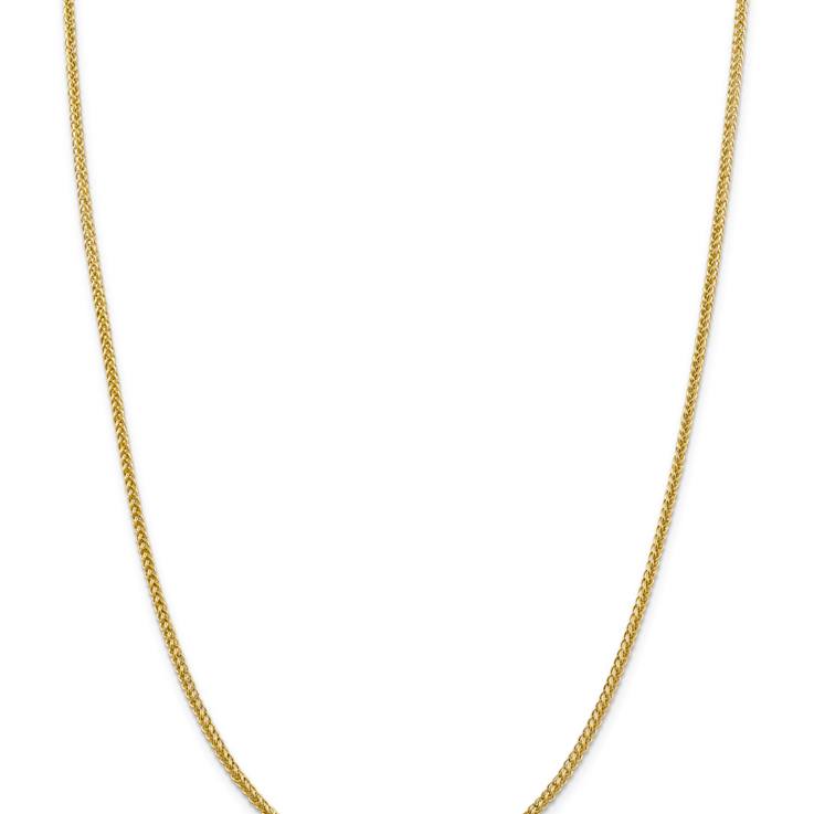 14k Yellow Gold 2.35mm 3-Wire Wheat Link 24 Inch Chain