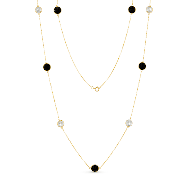 Black Spinel 14k Yellow Gold 34" Necklace 31.93ctw