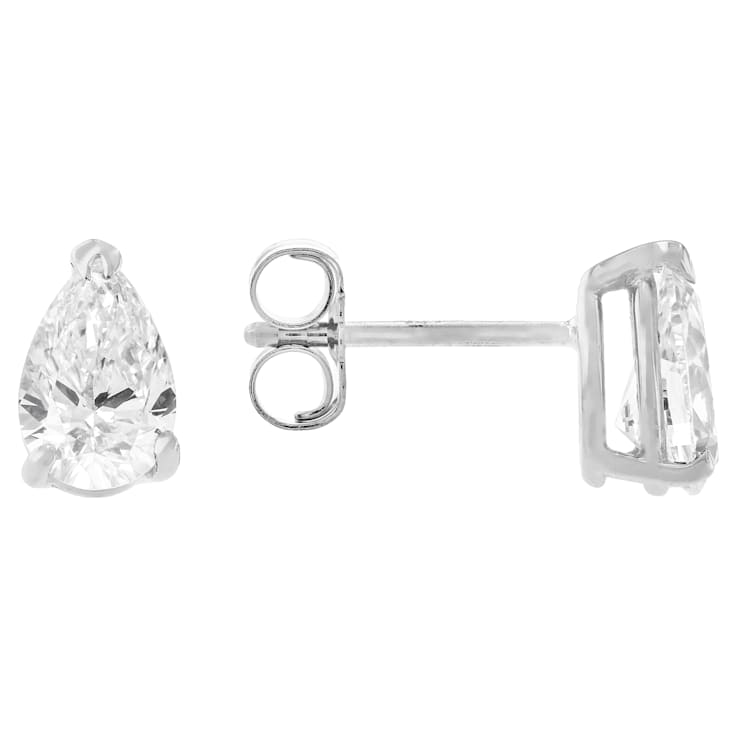 Lab-Grown Diamond Pear Shape Martini Stud Earrings In 14K White Gold 1.00ctw