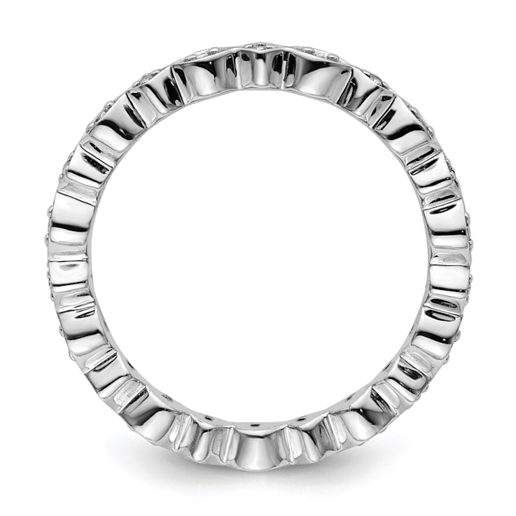 Sterling Silver Stackable Expressions Diamond Ring 0.077ctw