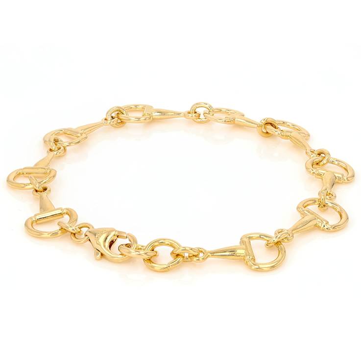 Chain Link Bracelet In 18K Gold Over Bronze