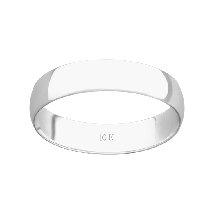 4mm Lightweight Ladies Wedding Band in 10k White Gold