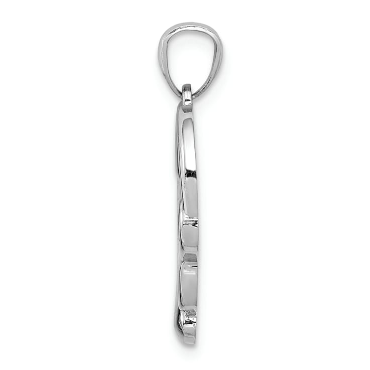 Rhodium Over 14K White Gold Polished Small Infinity Heart Pendant