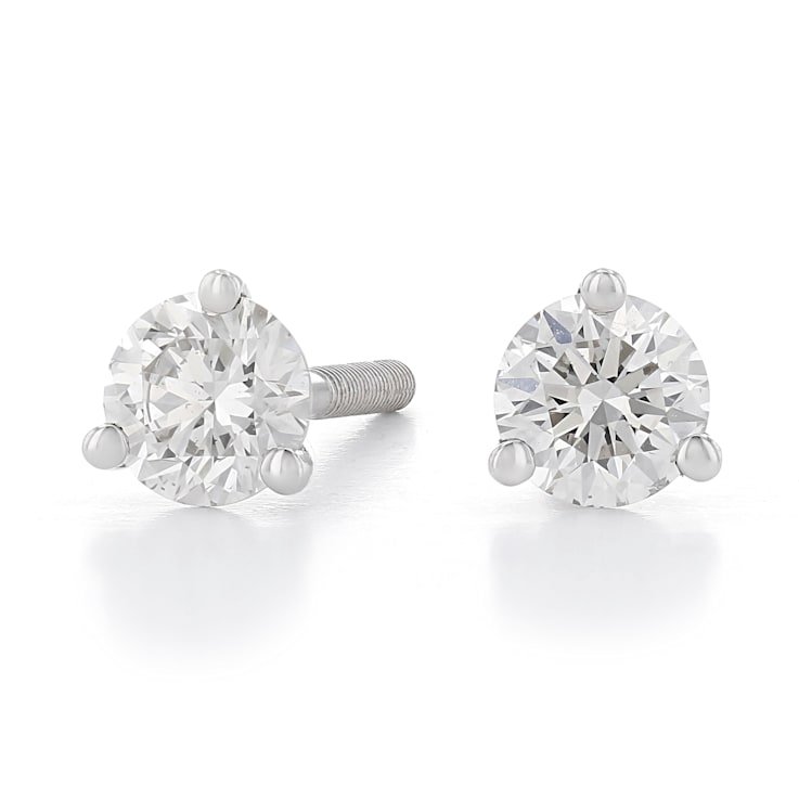 Certified White Lab-Grown Diamond H-I SI 14k White Gold Martini Stud
Earrings 0.50ctw