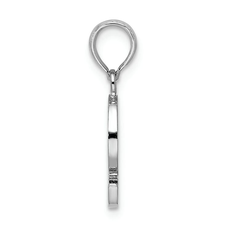 Sterling Silver Polished Block Initial -Q- Pendant
