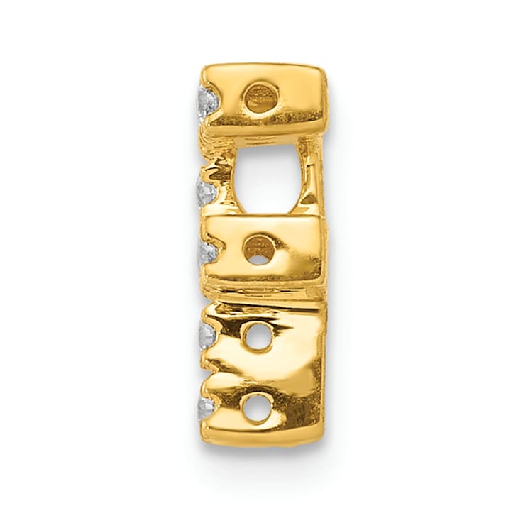 14K Yellow Gold Diamond Letter F Initial Charm