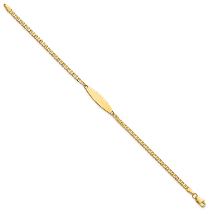 14k Yellow Gold Curb Link ID Bracelet