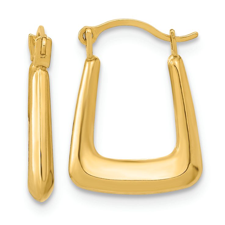 14k Yellow Gold 5/8" Polished Fancy Hoop Earrings