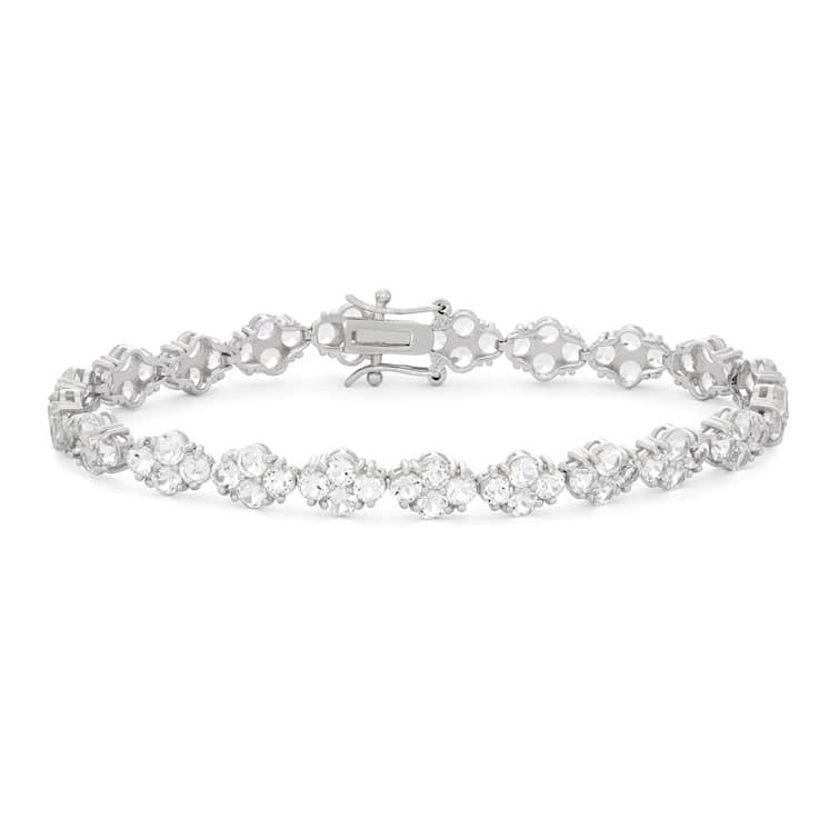 Lab Created White Sapphire Sterling Silver Tennis Bracelet 10.92ctw