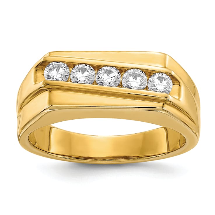14K Yellow Gold Lab Grown Diamond SI1/SI2, G H I, Men's Ring