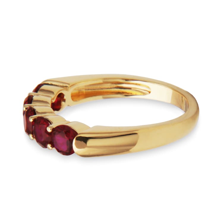 Lab Created Ruby 18k Yellow Gold Over Sterling Silver Ring 1.30ctw