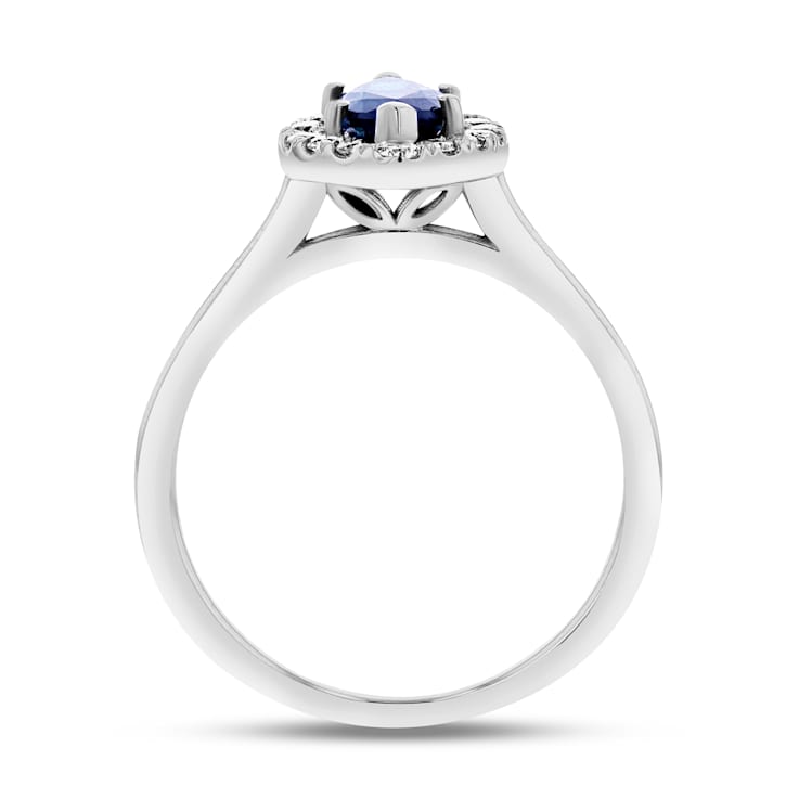 1.37ctw Sapphire and Diamond Ring in 14k White Gold