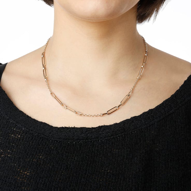 14K Yellow Gold 2.3 and 4.0 mm Paperclip Link 18 Inch Necklace