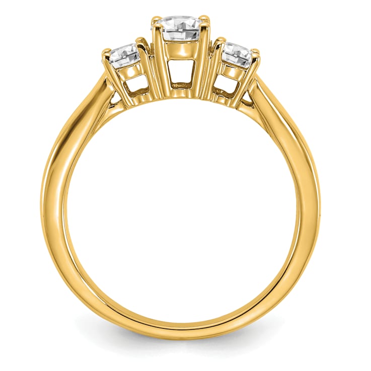 14K Yellow Gold Lab Grown Diamond SI1/SI2, G H I, 3-Stone Engagement Ring