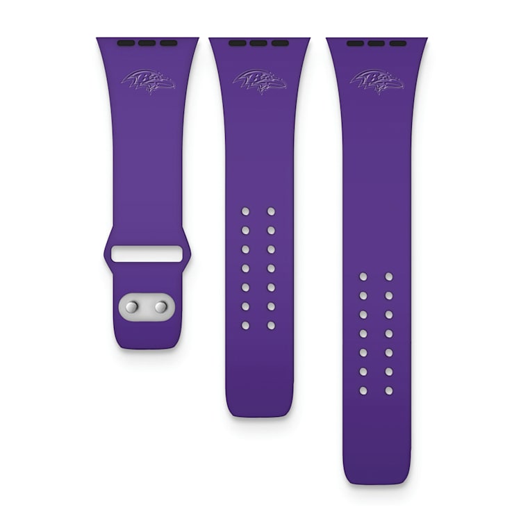 Gametime Baltimore Ravens Debossed Silicone Apple Watch Band 38