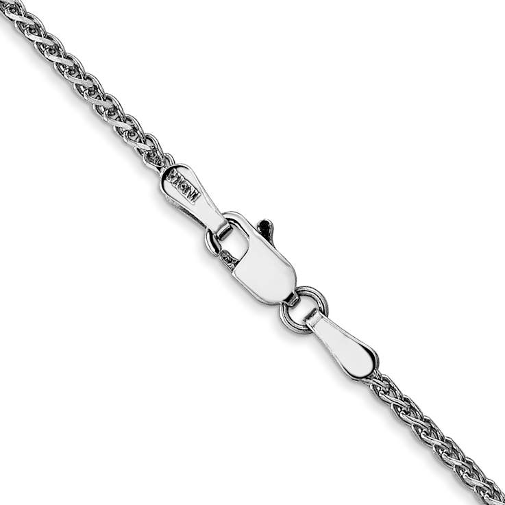 14k White Gold 1.4mm Diamond Cut Wheat Chain 26"